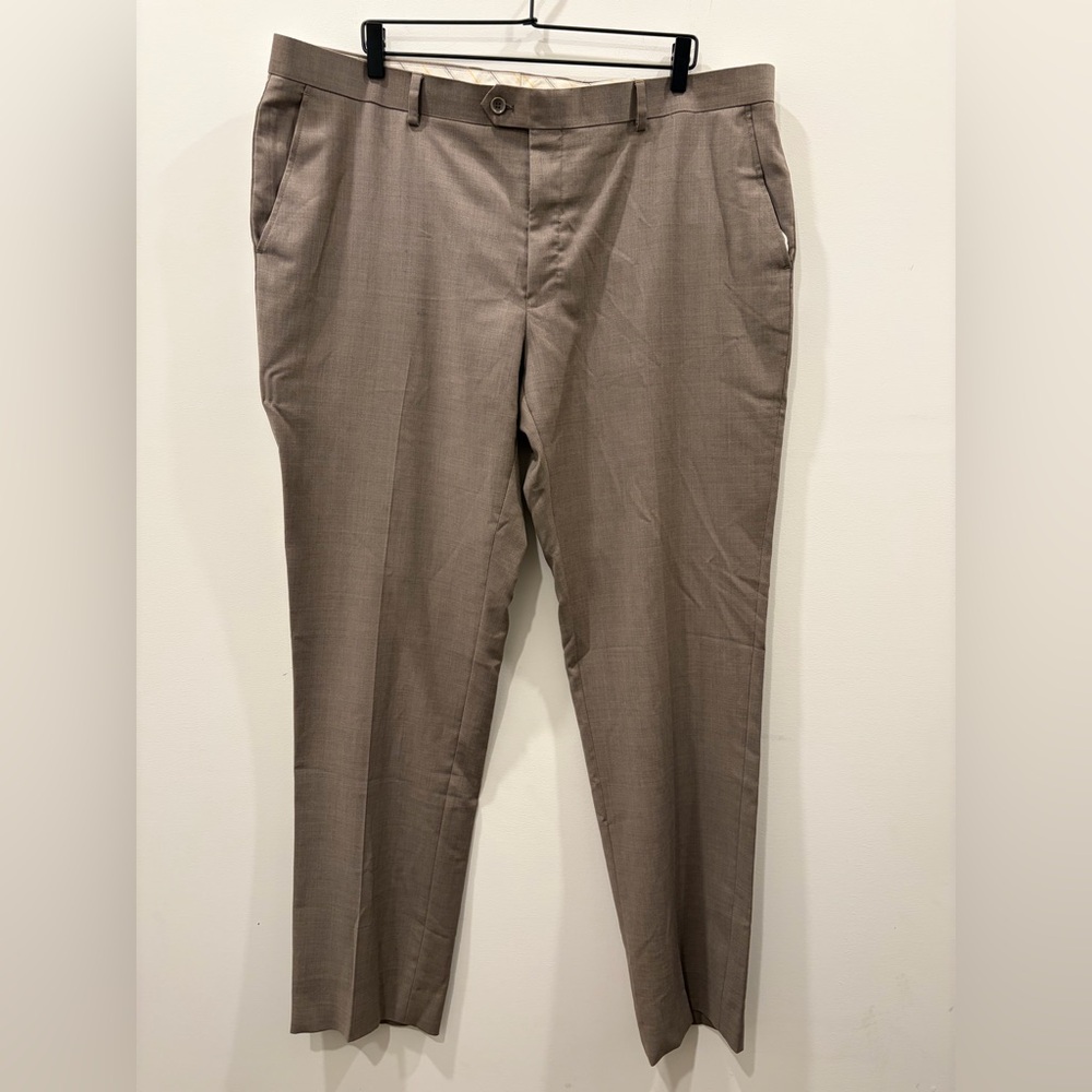 Men's Dress Pants in Grey Toned - Tailored Straight Fit 100% wool